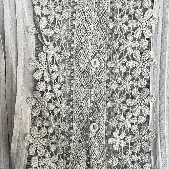 Lace detail button up - grey - Picture 7 of 8